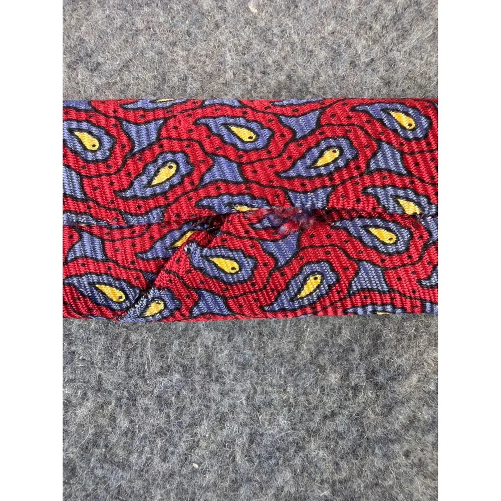 Polo Ralph Lauren Necktie‎ Mens Red Paisley 100% Silk Hand Made USA Vintage
